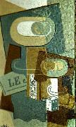 Juan Gris stilleben med tarning oil